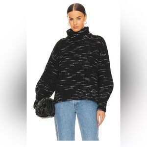 Varley Marlena Knit Sweater in Black/ Snow White Size XL